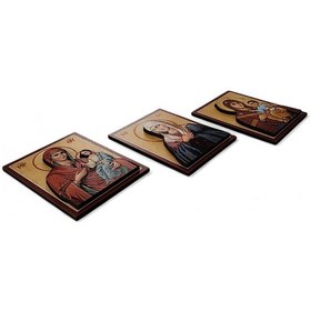 Resim Meryem Ana Kabartmalı Magnet 3'lü No:5 Karışık Renkli 