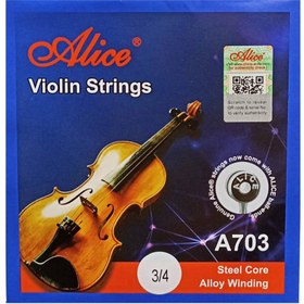 Resim Alice A703-34 Keman Teli Seti (Eğitim - Keman Aksesuarı) | Çelik Çekirdek, Paslanmaya Dayanıklı Alaşım Sargı, Ekonomik ve Uzun Ömürlü | Uyum: 3/4 Boy Kemanlar İçin Özel 