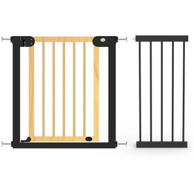 Resim Ahşap Güvenlik Kapısı 35 cm Uzatmalı 76-112 cm Arası Uyumlu 