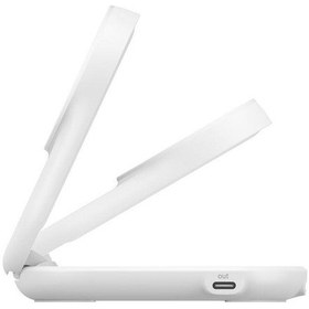 Resim Belkin Wız039kqwh Ultracharge 2-in-1 Katlanabilir Qi2 25w Magsafe Uyumlu Kablosuz Şarj Standı - Beyaz 