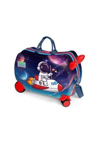 Resim Coral High Kids Kırmızı Lacivert Astronot Desenli Otur-çek Çocuk Valizi 16364 Çok Renkli 