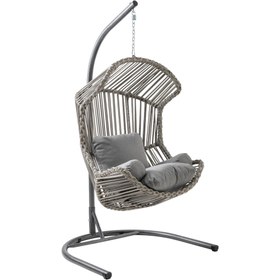 Resim Rehome Akçay Tek Kişilik Rattan Bahçe Salıncağı | Gri 