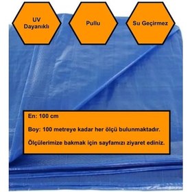Resim 1x23 Metre Mavi Balkon Örtüsü Branda. Seperatörü. Balkon Çadır Bezi. Uv Dayanımlı 