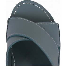 Resim Hakiki Deri Çapraz Bantlı Arkadan Ayarlı Rahat Taban Dolgu Topuk Kadın Sandalet Napa-311 Mavi 