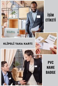 Resim TATA CRAFT Yaka Kartı 30 Adet Şeffaf İğneli Klipsli PVC Yaka Kartı Aksesuar 