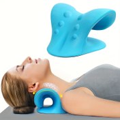 Resim 1 adet Mavi Ergonomik Boyun Yastığı, Omuz Masajı için - Yumuşak Köpük Doldurmalı Omurilik Rahatlatıcı, Ev Kullanımı ve Uyku Desteği için İdeal, Mükemmel Noel Hediyesi, Uyku Yastığı 