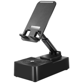 Resim Çok Fonksiyonlu Katlanabilir Bluetooth Hoparlör: Şarj Bankası, Döner Telefon Standı Ve Masaüstü Ses Sistemi Bir Arada Altın 