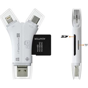 Resim Type-C iPhone Micro USB Kart Okuyucu Sd Multi 4in1 