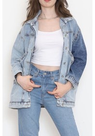 Resim Oversize Kot Ceket Buzmavi - 10002.1778. Çok Renkli 
