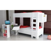Resim EvModüler Power Ranza + Masa + Kitaplık 004-01 Beyaz Beyaz 
