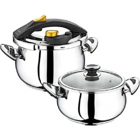 Resim Oms 4 Parça 5-7 Lt Matik Düdüklü Tencere Seti 5120 Siyah-Gold 