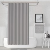 Resim Tropik Home Gri Banyo Perdesi 180X200 cm 