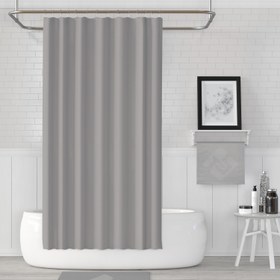 Resim Tropik Home Gri Banyo Perdesi 180X200 cm 