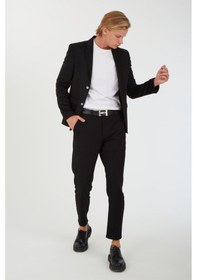 Resim Sposo G-185 İki Düğme Dar Kalıp Siyah Erkek Blazer Ceket Siyah 