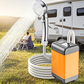 Resim RV kampçılık için dış mekan elektrikli duş başlığı, akıllı sıcaklık ölçümü, yatakhaneler ve kırsal evler için taşınabilir basit elektrikli duş başlığı 