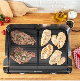 Resim Tefal Family Grill 2400 W Termostatlı 2 Pişirme Yüzeyli İç/Dış Mekân Izgarası 