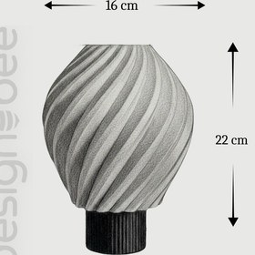 Resim Lalezar Mermer Görünümlü Lamba - Modern Masa Ve Gece Lambası Ambiyans Lambası, Dekoratif Led Abajur Beyaz 