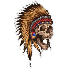 Resim Sticker Atölyesi Kızıldereli Kurukafa Sticker - 13015 