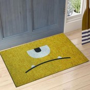 Resim Canavar Emoji Çift Taraflı Kauçuk Kapı Önü Paspası 