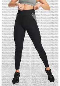Resim Nike One Dri Fit Color Block Leggings Toparlayıcı 2 İç Cepli Siyah Gri Tayt Siyah 