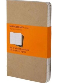 Resim Moleskine Çizgili Cahier Not Defteri 3 Lü Set L Boy Kraft Kahve 