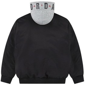 Resim Jordan Jdn Big Logo Hooded Bomber Erkek Çocuk Siyah Mont 