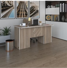 Resim Kenzlife Ofis Masası Kuma Kengo Crd 75 160 80 Kilitli Kapaklı Dolap Çiftli Eşkenar Bilgisayar Çalışma Masası 