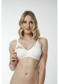 Resim Hmd Underwear Kadın 3'lü Ekru %100 Pamuk Emzirme Sütyeni & Rahat Doku Hmd6010-3 Ekru 