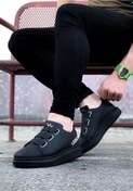 Resim WG Fashion Mp029 St Bağcıksız Lastikli 3 Bantlı Legend Ortopedik Yüksek/kalın Taban Erkek Sneaker Siyah 