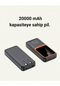 Resim 20.000 Mah Powerbank 22.5w Hızlı Şarj, Çok Kablolu, Dijital Göstergeli 