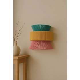 Resim Renkli Ipli Duvar Aplikasyonu, Bohem Tarz El Yapımı Işık Dekoru, 33 cm 