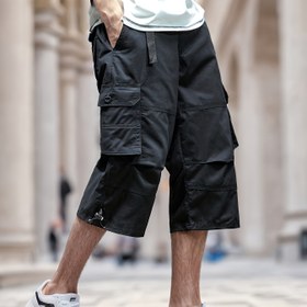 Resim Erkekler İçin Outdoor Casual Kargo Şort, Çoklu Cep, Diz Uzunluğu, Esnek Bel Bandı ve Düğme Kapatma Özelliği, Outdoor Maceraları, Olta, Yürüyüş ve Çeşitli Outdoor Aktiviteleri İçin Uygundur. 