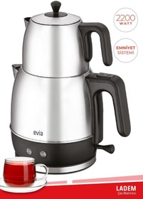 Resim Genel Markalar Ladem Inox Geniş Kapasiteli 2200 Watt Paslanmaz Çelik Çay Makinesi Ve Su Isıtıcısı 