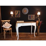 Resim Wooding 120 Cm Çekmeceli Masif Beyaz Naturel Dresuar (548588438) Beyaz 