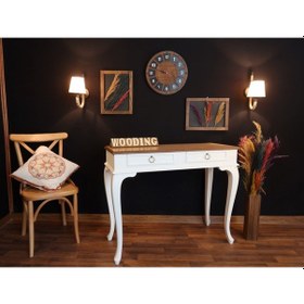 Resim Wooding 120 Cm Çekmeceli Masif Beyaz Naturel Dresuar (548588438) Beyaz 