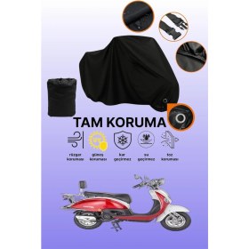 Resim Dokaca Siyah Kilit Uyumlu Mondial 125 Zn Uyumlu Motosiklet Brandası, Koruyucu Örtü 