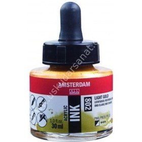 Resim Amsterdam Sıvı Akrilik Mürekkep 30ml 802 Light Gold 