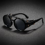Resim 1 Adet Modern Unisex Yuvarlak Gözlük - Ultra İnce Metal Çerçeve ve Şeffaf Camlar, Düz Üst Tasarım İş & Günlük Kullanım için, Siyah/Mavi 