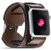 Resim Bouletta iOS Uyumlu Watch 38-40-41Mm Deri Kordon Cuff Taba 