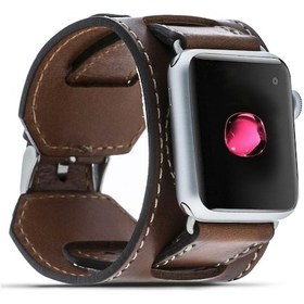 Resim Bouletta iOS Uyumlu Watch 38-40-41Mm Deri Kordon Cuff Taba 