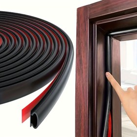 Resim 1 adet Silikon Kapı & Pencere Conta Şeridi - Ses Yalıtımı, Termal İzolasyon, Rüzgar Geçirmez, Kendinden Yapışkanlı Boşluklar ve Altlar için, Ev Dekoru için Kolay Kurulum Taşınabilir Conta Bantı 