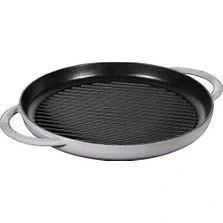 Resim Grill Pans Çift Kulplu Döküm Izgara Tava, Gri 