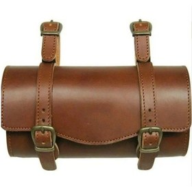 Resim Motosiklet Deri Orta Boy Sosis Çanta Chopper Mod Kahverengi 