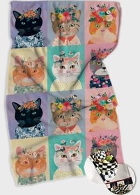 Resim Renkli Kedili Fırın Mutfak Havlusu 30X50Cm 