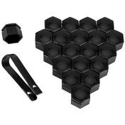 Resim Springsun 22mm Siyah Araç Jant Kapakları Seti - 20 Adet + Çıkarma Aleti, Dayanıklı Plastik 