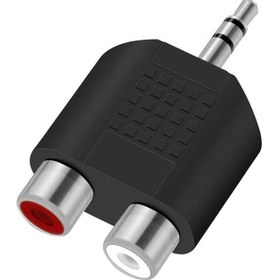 Resim Stereo Ses Konektörü 3.5 mm Erkek Jak - 2 Rca (R+L) Dişi Ayırıcı Adaptör 