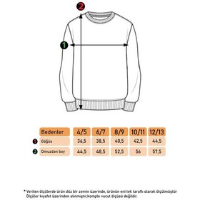 Resim Toontoy Kız Çocuk Komple Balık Kuyruğu Baskılı Sweatshirt Kahverengi 