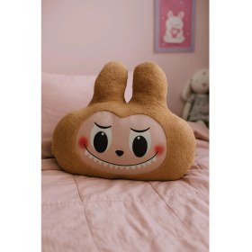 Resim Labubu Peluş Dekoratif Yastık, Uyku Arkadaşı Labubu 35 cm Kahve 