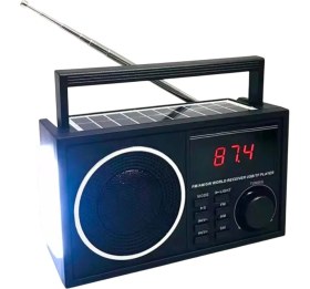 Resim Güneş Enerjili Nostaljik Tasarımlı Taşınabilir Bluetooth Radyo, Usb, Sd, LED Ekran 