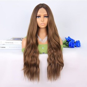 Resim Koyu Kumral Açık Kumral Ombreli Tül Peruk - Aysc-582378 Karışık - Çok Renkli 